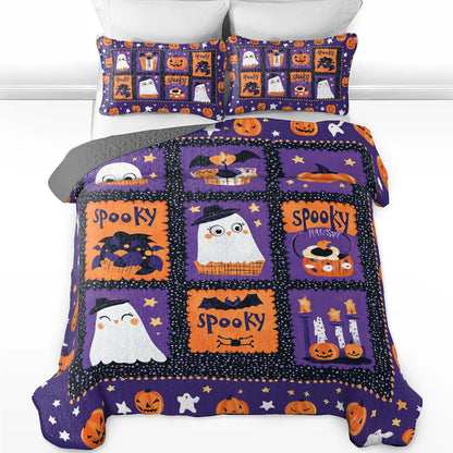 Shineful All Season Quilt 3-Piece Set  Halloween Spooky Snuggles