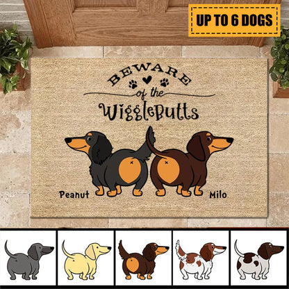 Shineful Doormat Welcome Wiggle Butt Club Dachshund Dog - Personalized Door Mat