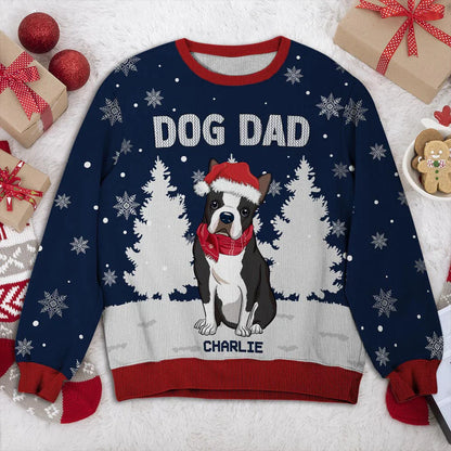 Dog Dad Winter - Personalized Custom All-Over-Print Sweatshirt