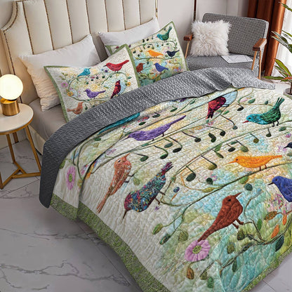 Shineful All Season Quilt 3-Piece Set Singing Birds