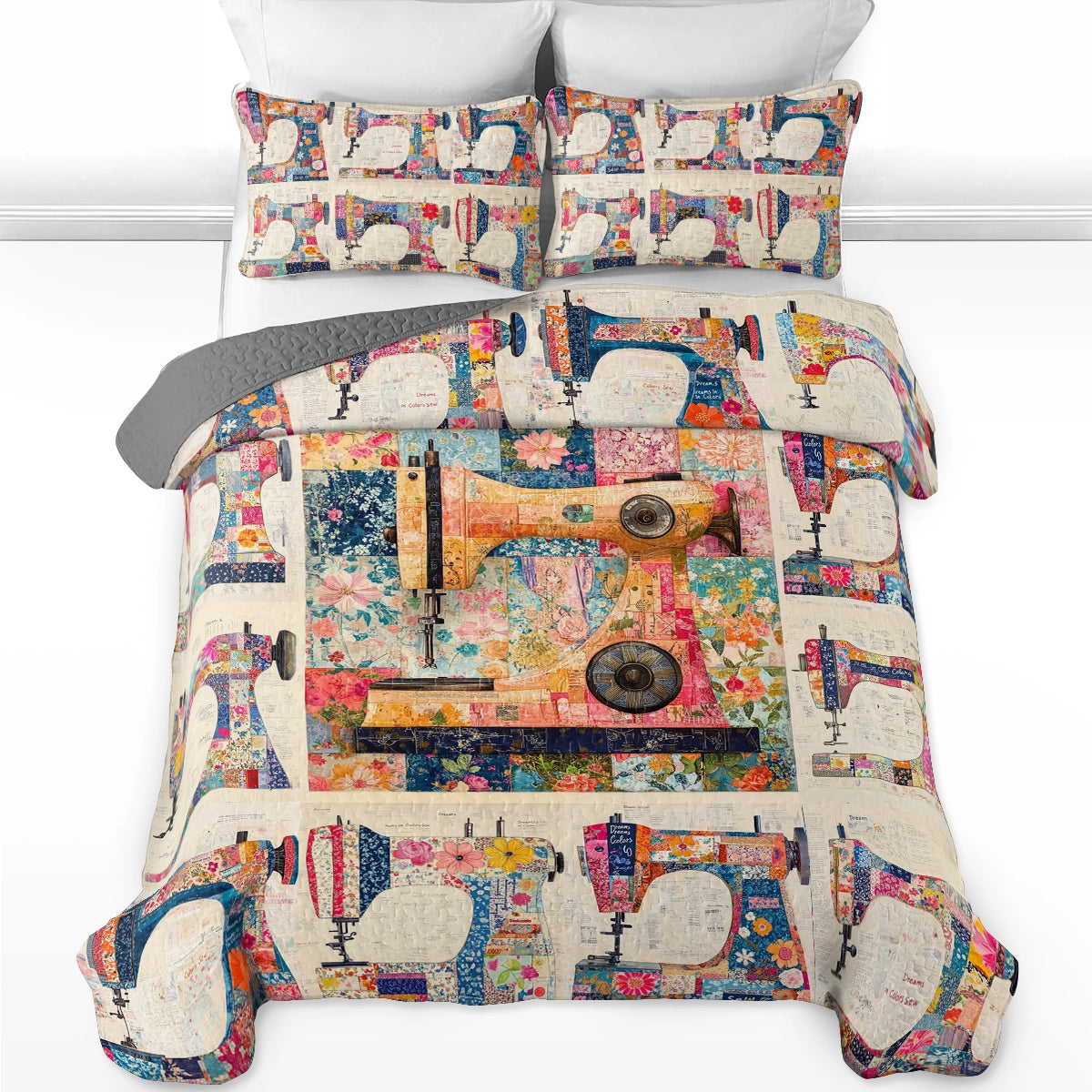 Shineful All Season Quilt 3-Piece Set Sewing Machine Dreams