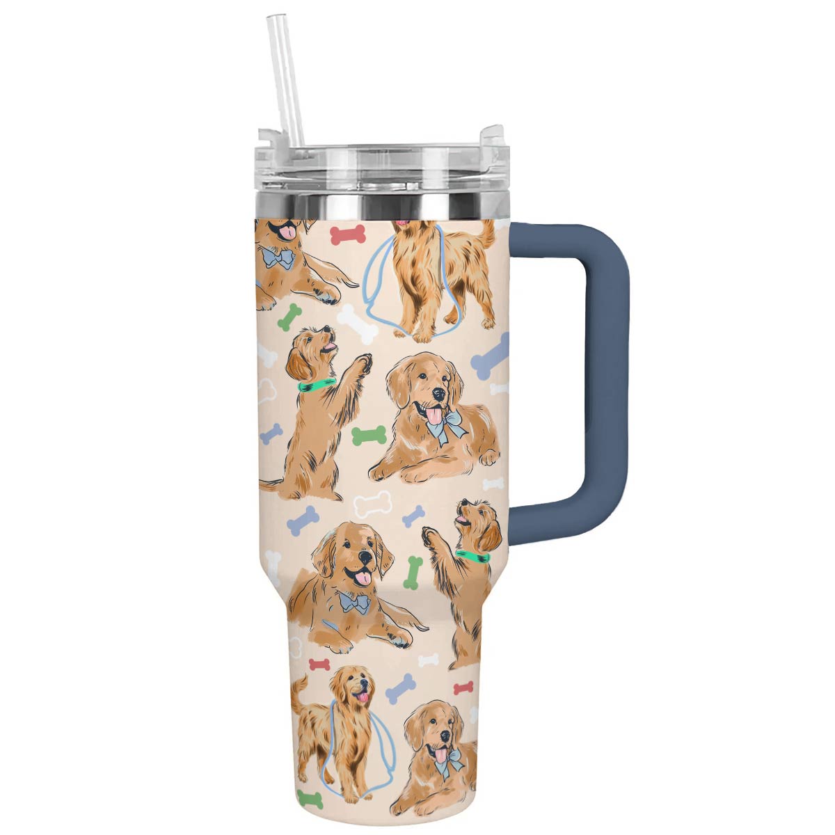 Dog 40 Oz Shineful™ Tumbler Golden Retriever Nl09 Navy 40Oz