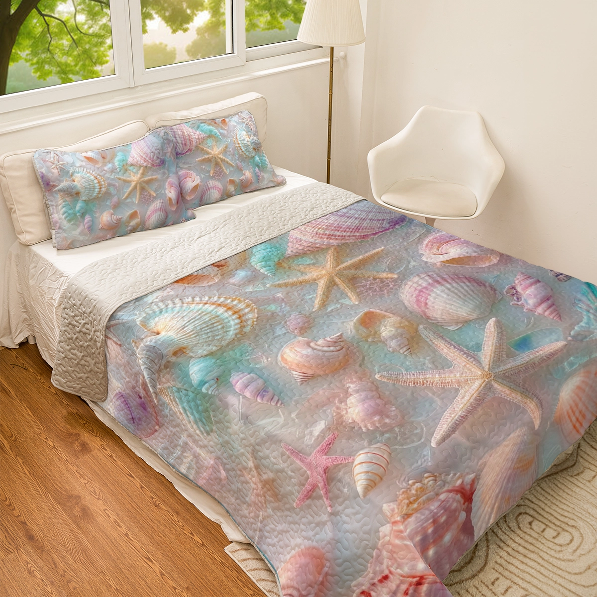 Shineful All Season Quilt 3-Piece Set - Seashell Whisper