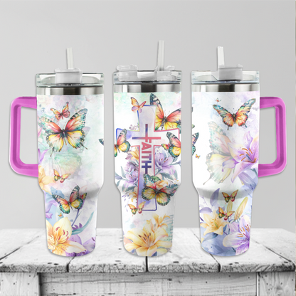 Shineful Tumbler Christian Faith Butterfly KL30