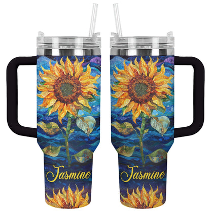 Shineful Tumbler Personalized Beautiful Sunflower Starry Night