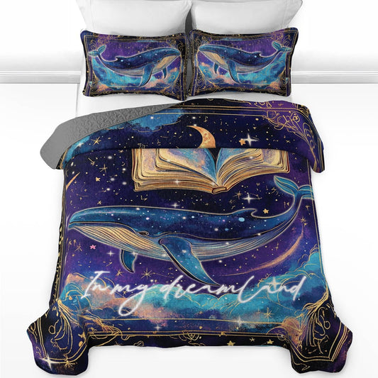 Shineful All Season Quilt 3-Piece Set Cosmic Whales