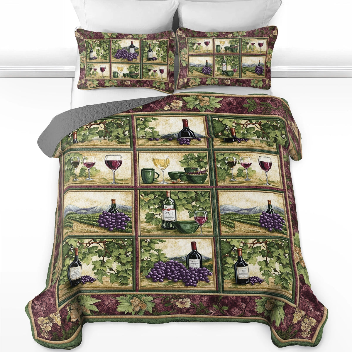 Shineful All Season Quilt 3-teiliges Set Wine Country Dreams