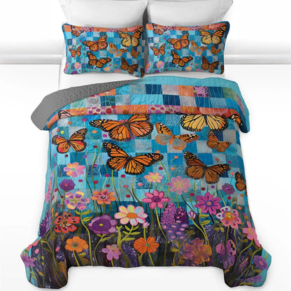 Shineful All Season Quilt 3-Piece Set Butterfly Beautiful Dreams