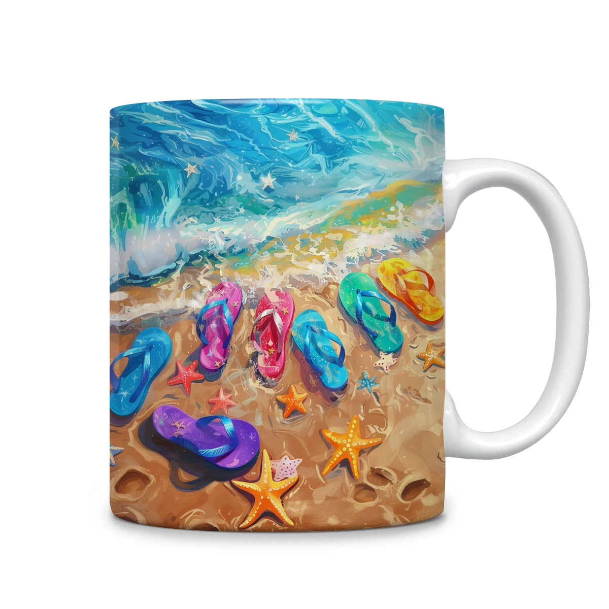 Glänzende Keramiktasse Flipflop Vibrant