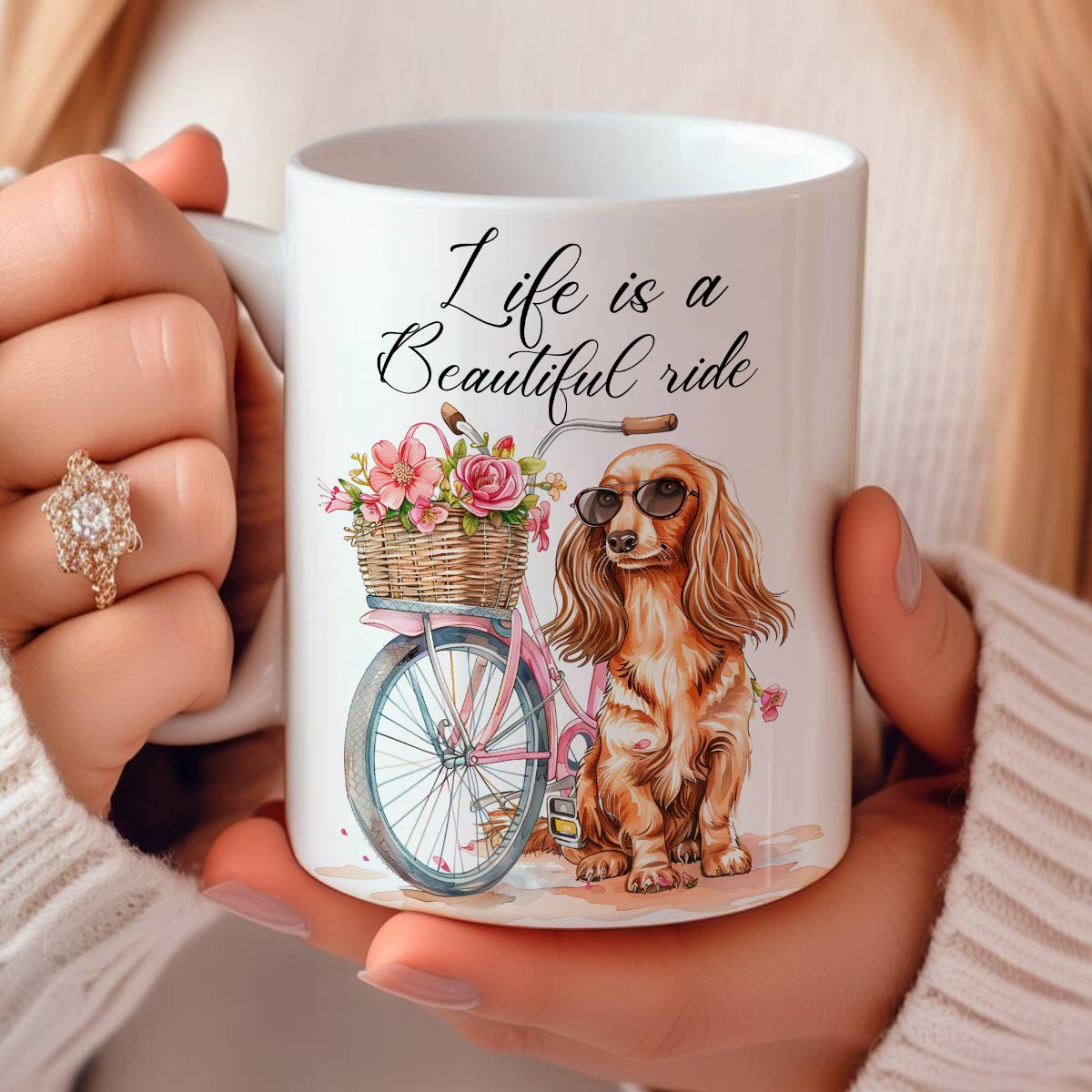 Shineful Ceramic Mug Dachshund Charming Journey