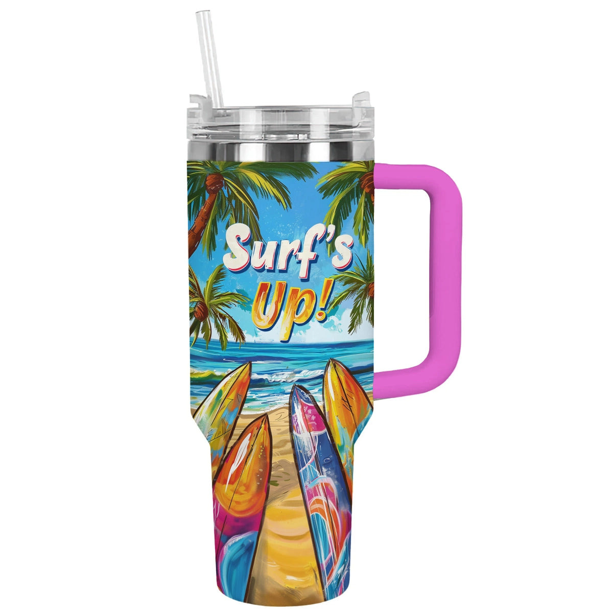 Shineful Tumbler Surfing Tropical Wave