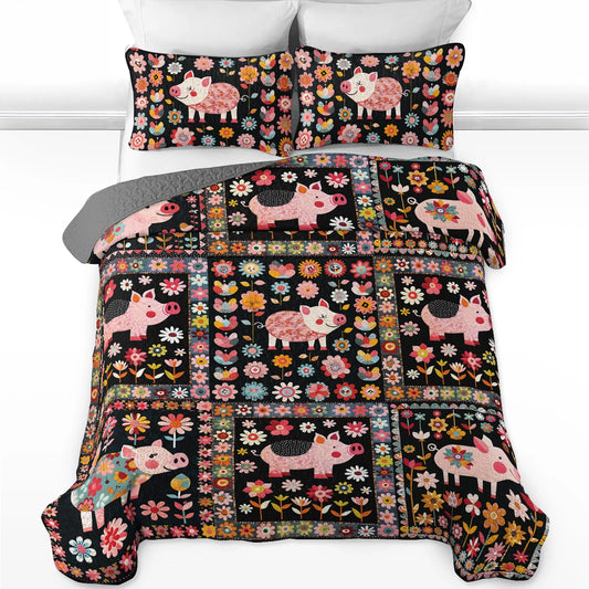 Shineful All Season Quilt 3-teiliges Set Piggy Garden