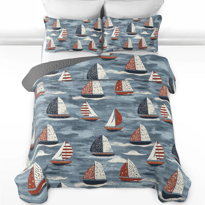 Shineful All Season Quilt 3-Piece Set Sailing Dreams