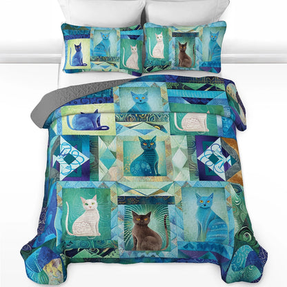 Shineful All Season Quilt 3-teiliges Set Mystic Cat