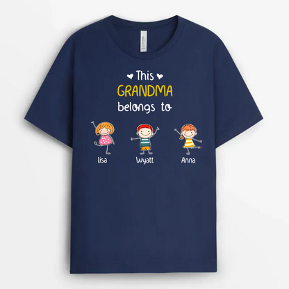 Shineful T-Shirt This Grandpa Belongs To - Personalized Unisex T-Shirt