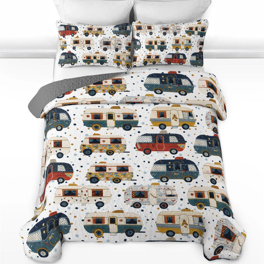 Shineful All Season Quilt 3-Piece Set Love Vintage Camper