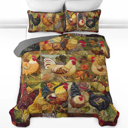 Shineful All Season Quilt 3-teiliges Set Harvest Chicken