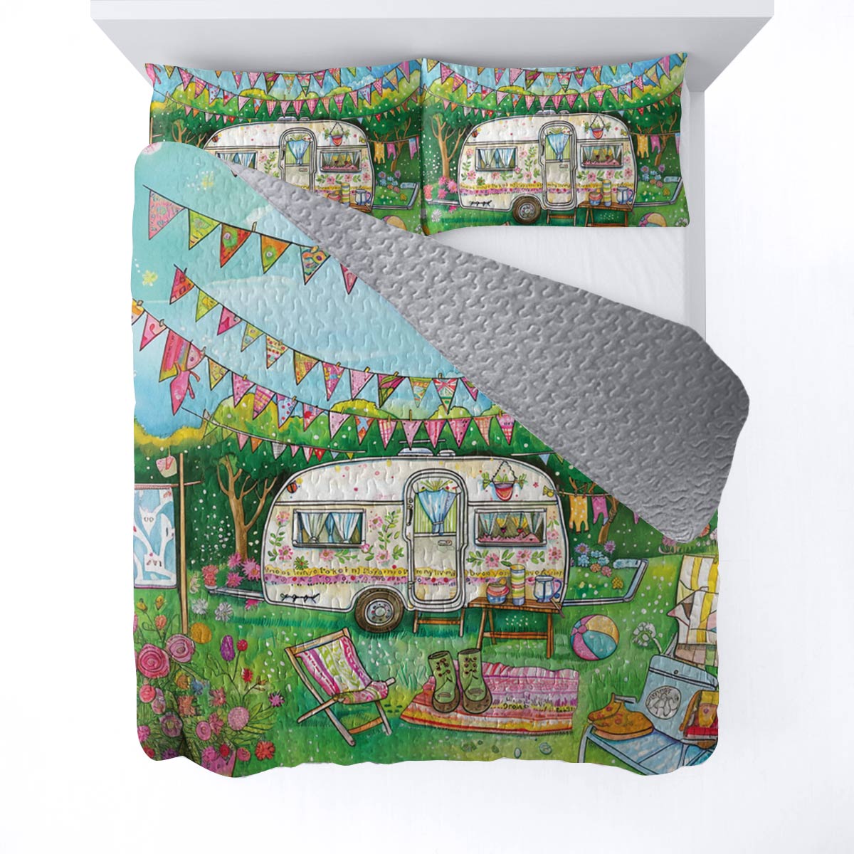 Shineful All Season Quilt 3-Piece Set Camping Bliss