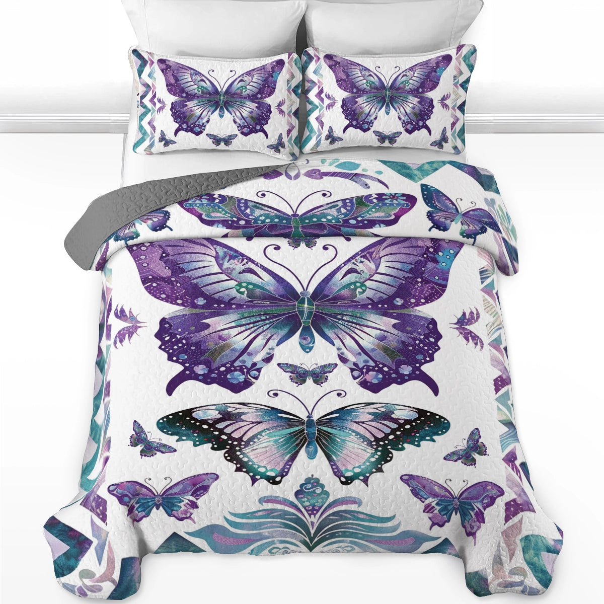 Shineful All Season Quilt 3-Piece Set Mystic Butterfly