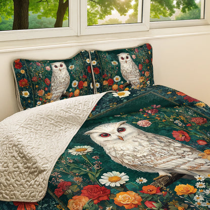 Shineful All Season Quilt 3-Piece Set - Enchanted Owl Garden