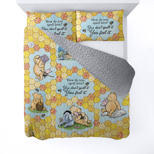 Shineful All Season Quilt 3-Piece Set Pooh The Love 2