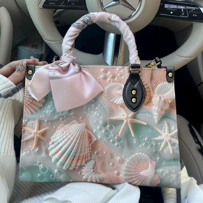 Shineful Leather Bag Vibrant Seashell Beach