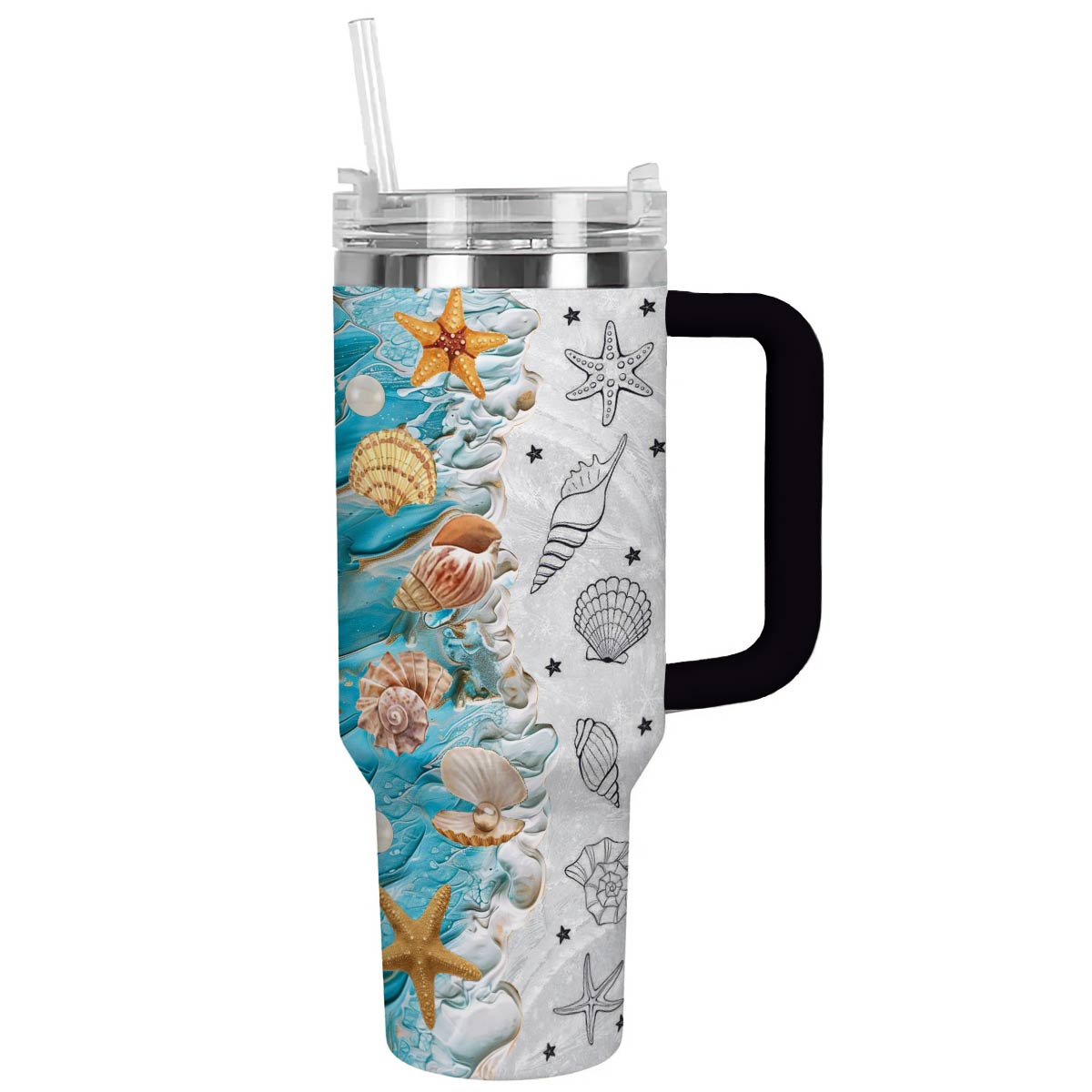 Shineful Tumbler Seashell Wave