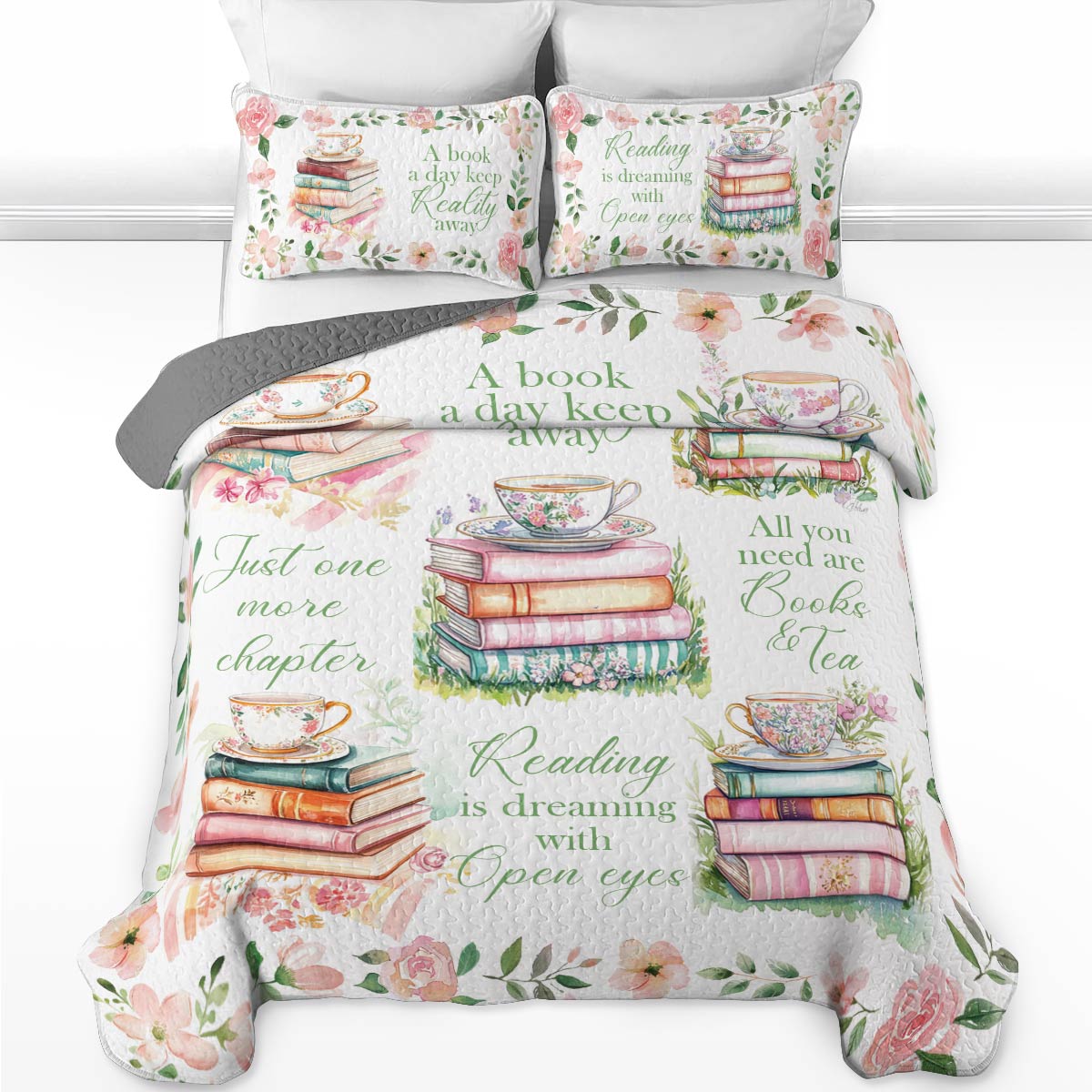 Shineful All Season Quilt 3-Piece Set Bookish Bliss