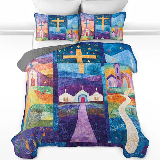 Shineful All Season Quilt 3-teiliges Set God Faithful Journey