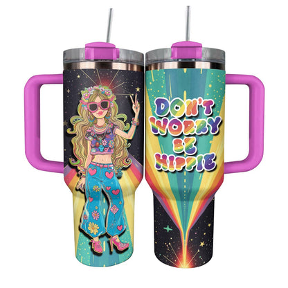 Glänzender Becher „Don't Worry Be Hippie“