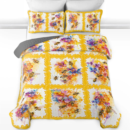 Shineful All Season Quilt 3-teiliges Set Honeybee Harmony