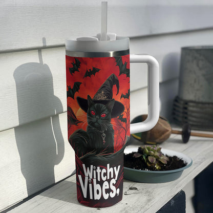 Gobelet brillant Witchy Vibes Chat noir