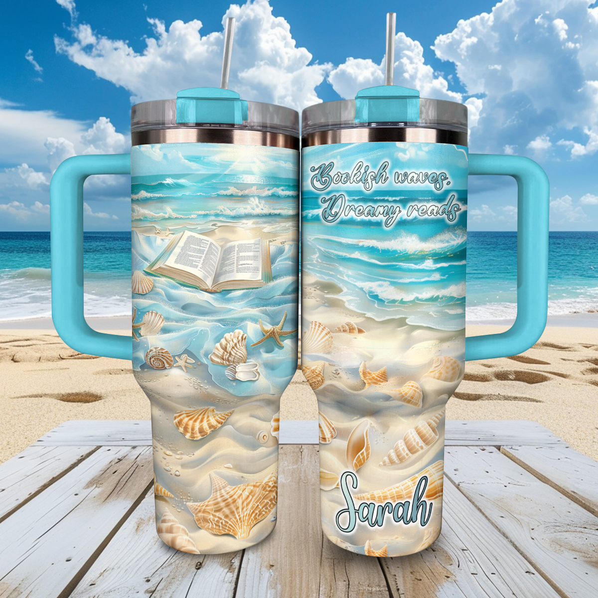 Shineful Personalized Tumbler Bookish Waves Dreamy Reads