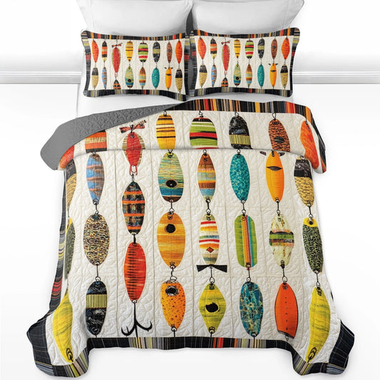 Shineful All Season Quilt 3-Piece Set Fishing Big Catch