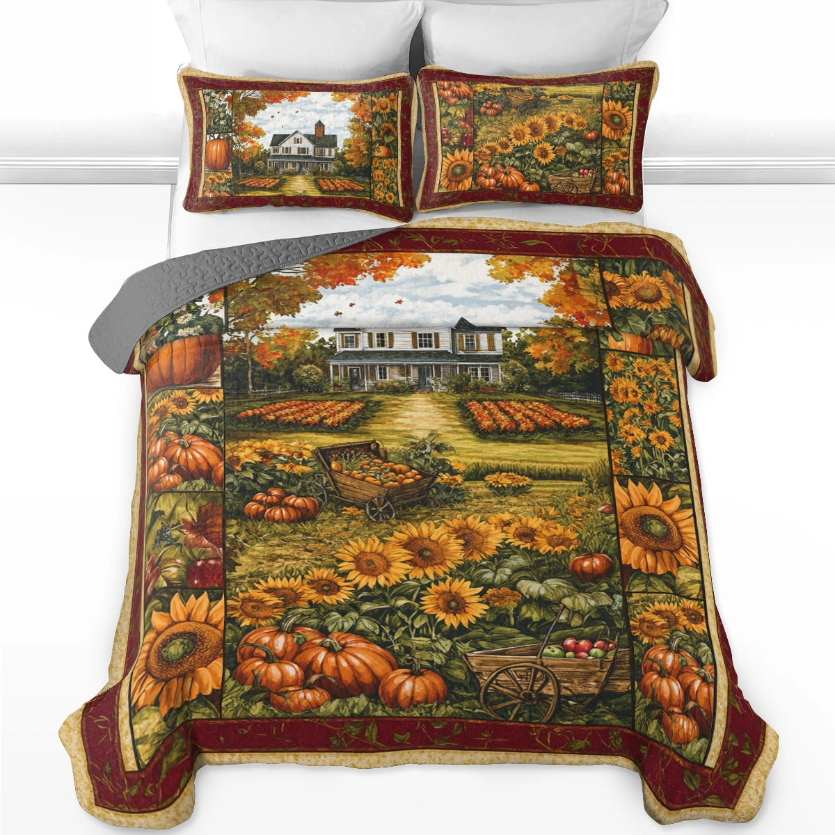 Shineful All Season Quilt 3-Piece Set Autumn Harvest Charm