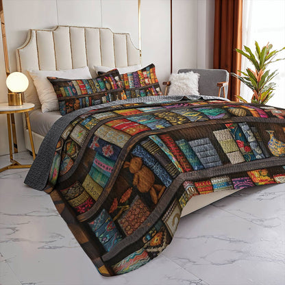 Shineful All Season Quilt 3-Piece Set Library Companions