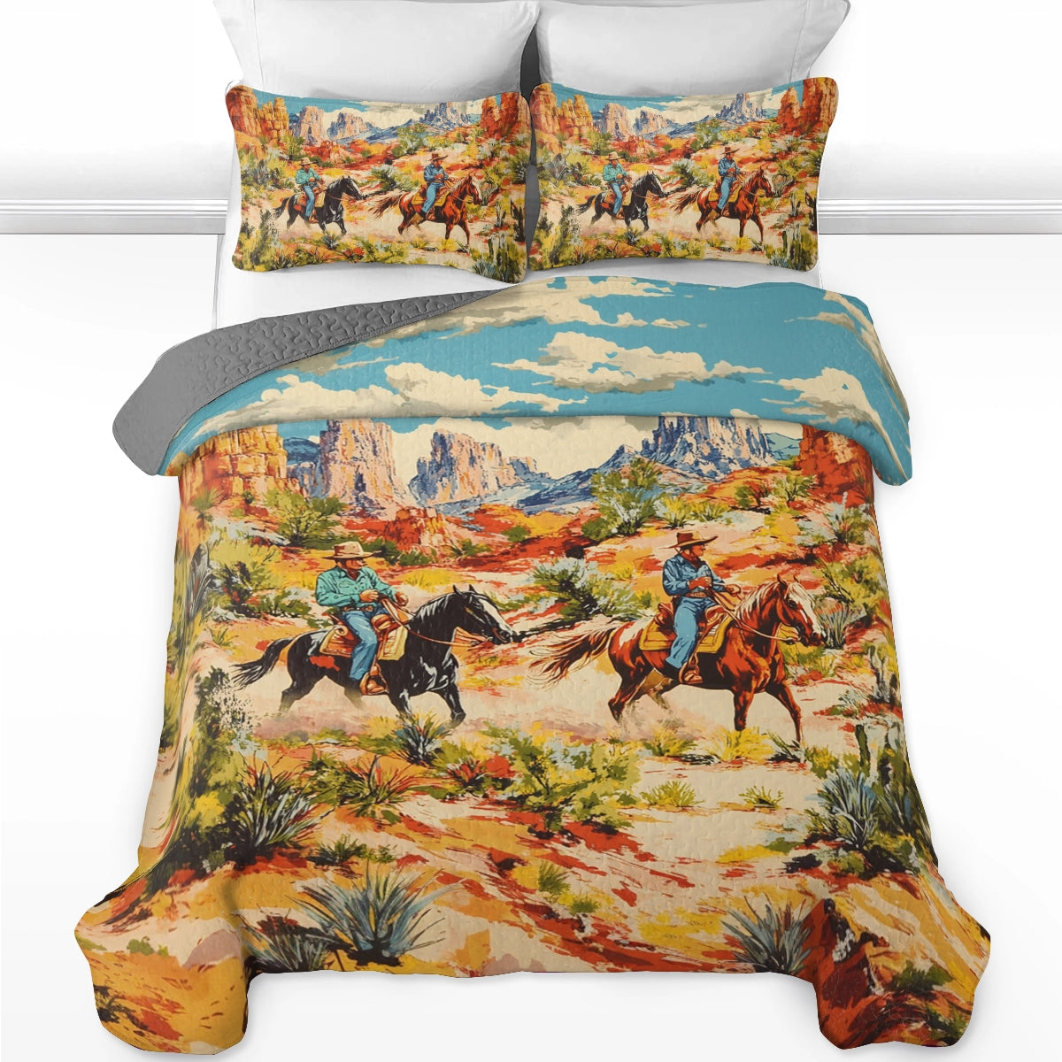 Shineful All Season Quilt 3-teiliges Set Canyon Trails Cowboy