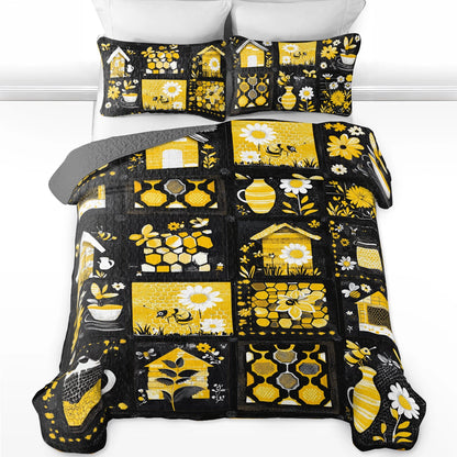 Shineful All Season Quilt 3-Piece Set Bee Bliss