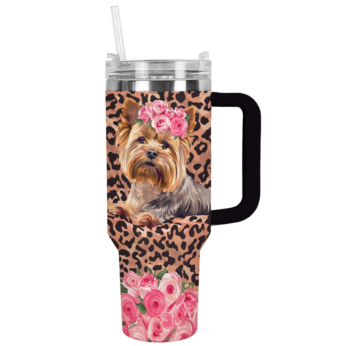 Shineful Tumbler Leopard Yorkie Bliss