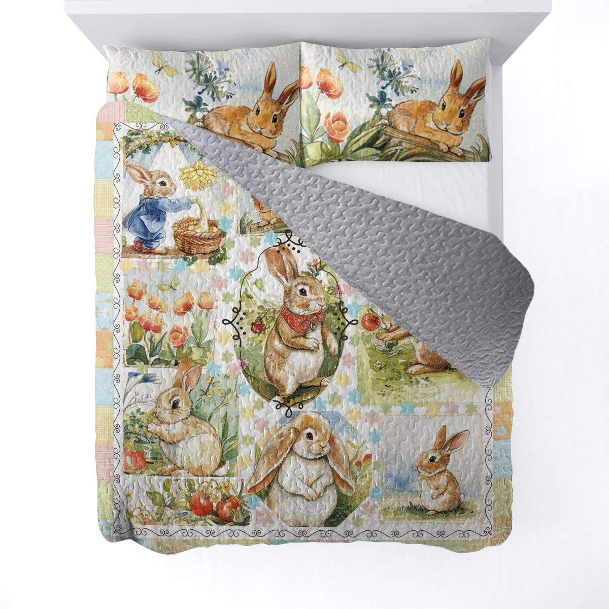 Shineful All Season Quilt 3-Piece Set Bunny Meadow Dreams