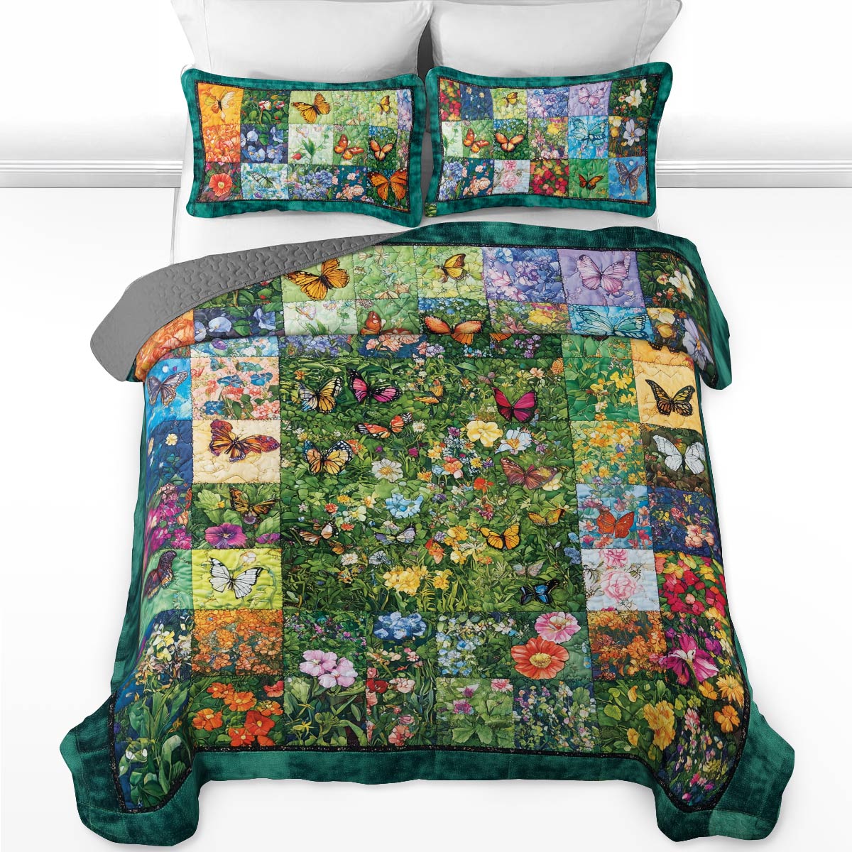 Shineful All Season Quilt 3-Piece Set Butterfly Haven