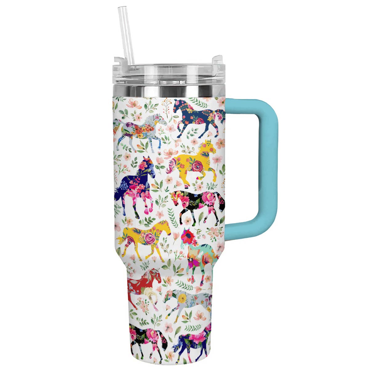 Shineful Tumbler Floral Horse