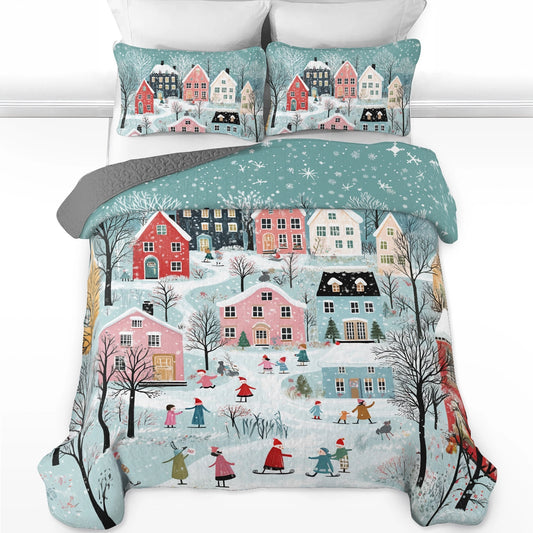 Shineful All Season Quilt 3-Piece Set Christmas Winter Wonderland