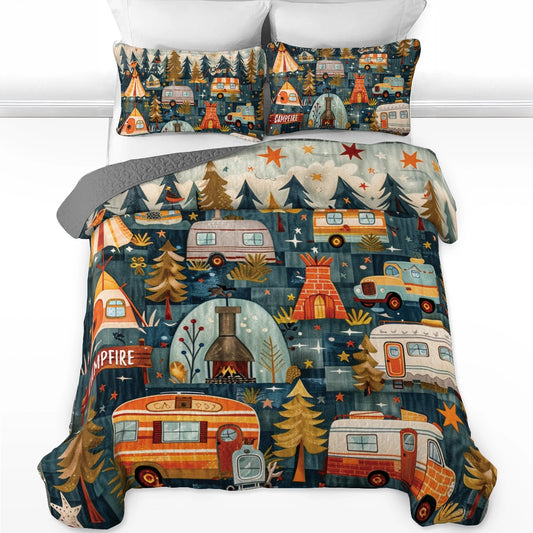 Shineful All Season Quilt 3-teiliges Set Camping Starlit Campfire