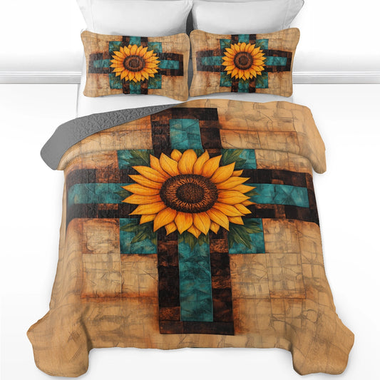 Shineful All Season Quilt 3-teiliges Set God Sunflower Patch