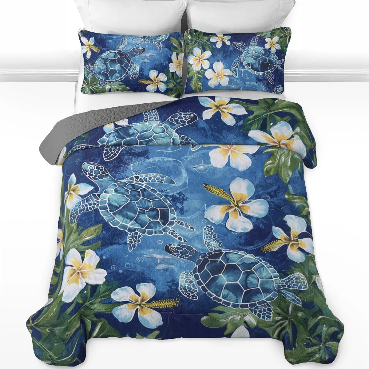 Shineful All Season Quilt 3-teiliges Set Tropical Sea Turtle Paradise