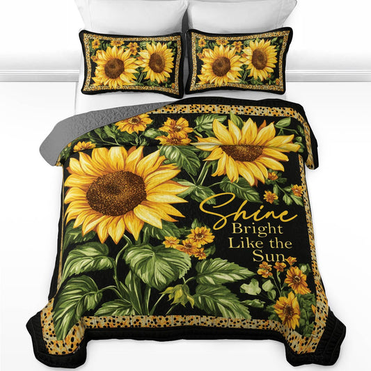 Shineful All Season Quilt 3-Piece Set Bright Sunflower