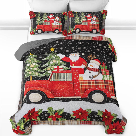 Shineful All Season Quilt 3-Piece Set Santa Claus