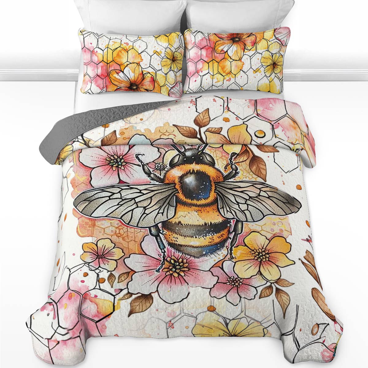 Shineful All Season Quilt 3-Piece Set Bee Blossom