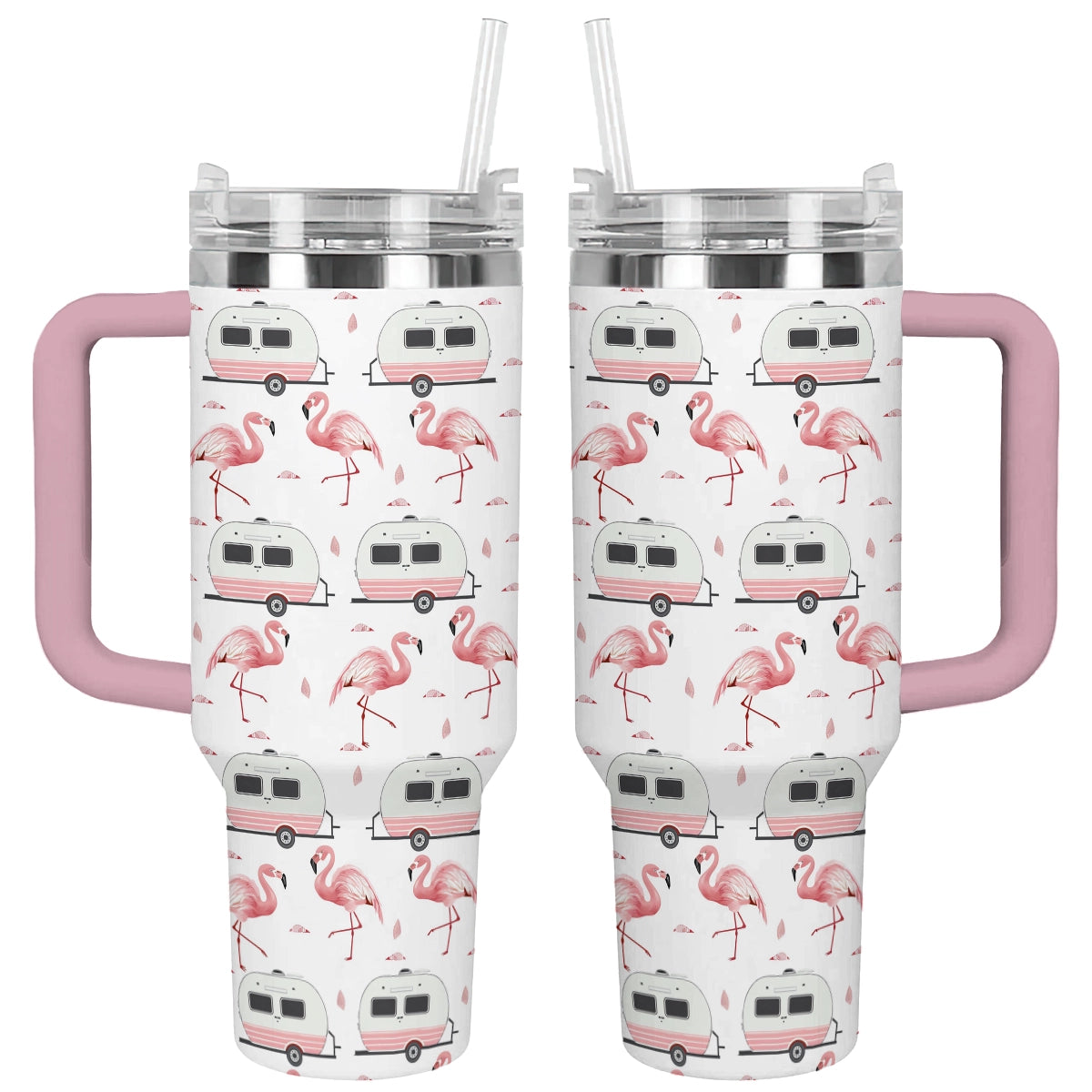 Shineful Tumbler Pink Flamingo Camper